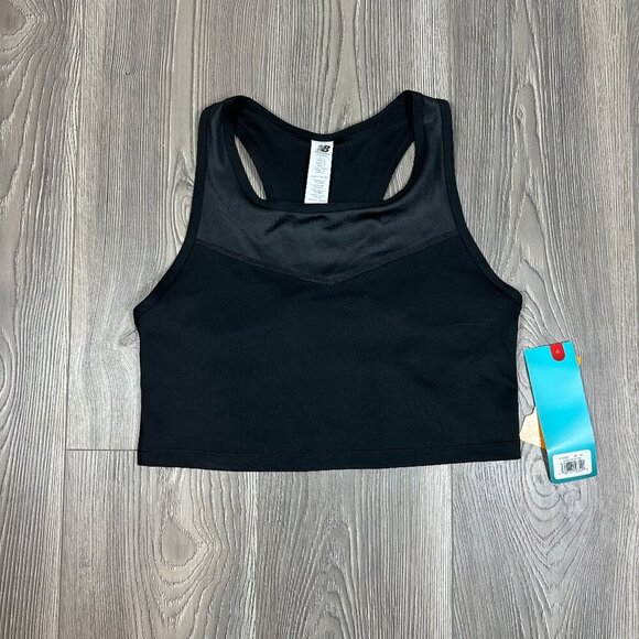 New Balance Black Cropped Workout Tank Medium NWT - Picture 1 of 3